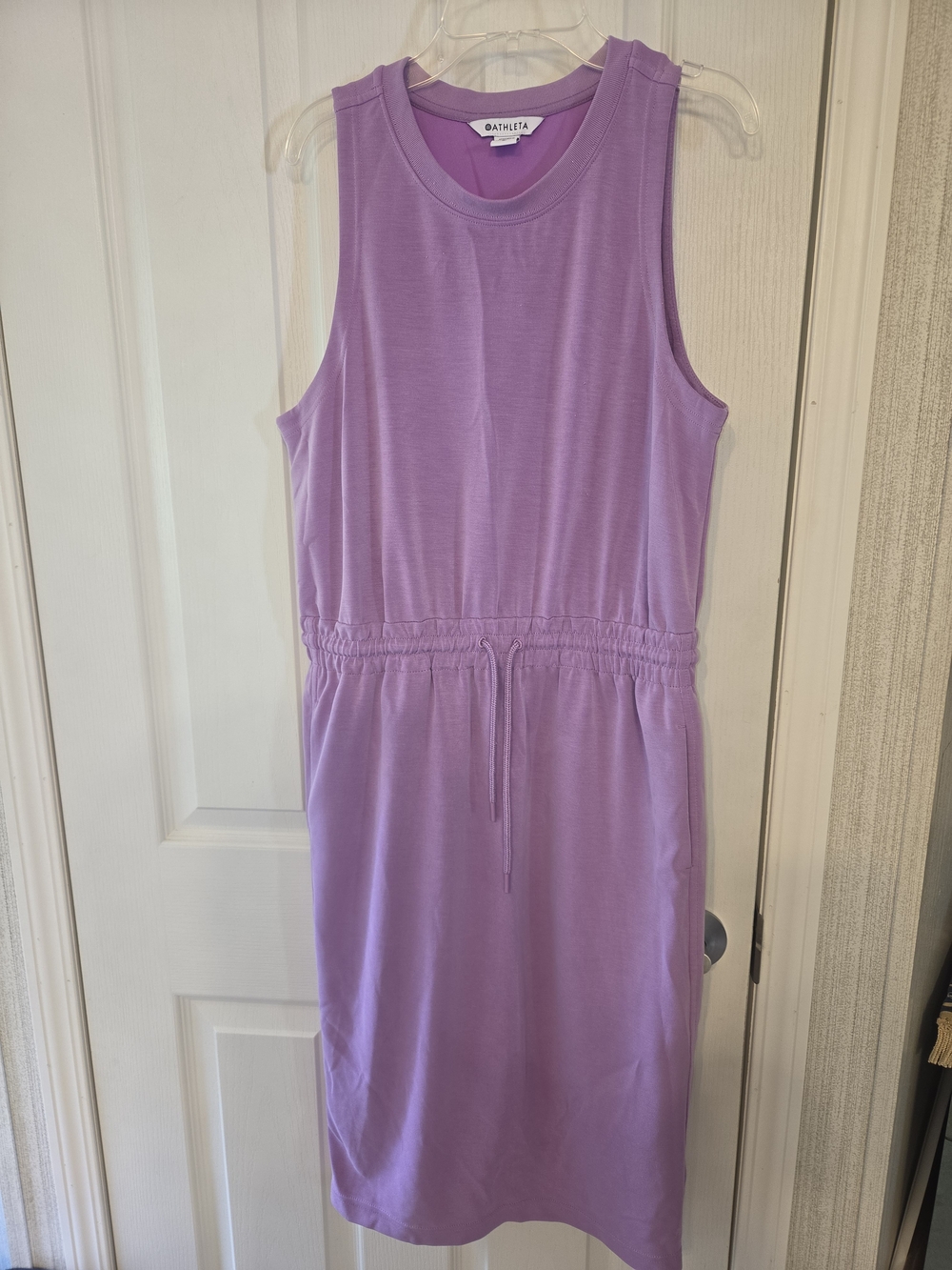 Athleta Lilac Sleeveless Drawstring Midi Dress
